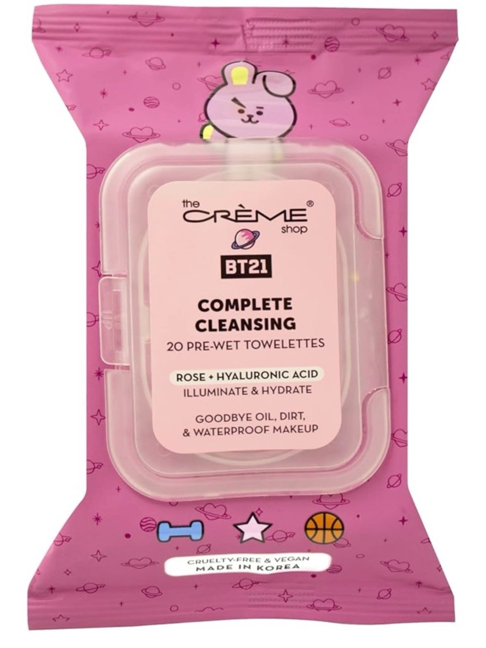The Cream Shop BT21 Complete Cleansing Pre-Wet Towelettes Made in Korea